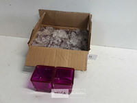 8 x t-lichtglaasje paars 5x5 cm - afbeelding 1 van  3