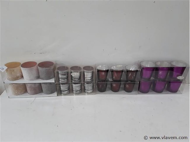 8 x t-lichtglaasjes 3 stuks 4 assorti - afbeelding 1 van  2