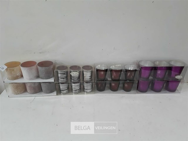 8 x t-lichtglas 3 stuks 4 assorti - afbeelding 1 van  3