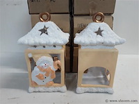 8 x t-lichthuisje winter 17 cm - afbeelding 2 van  2