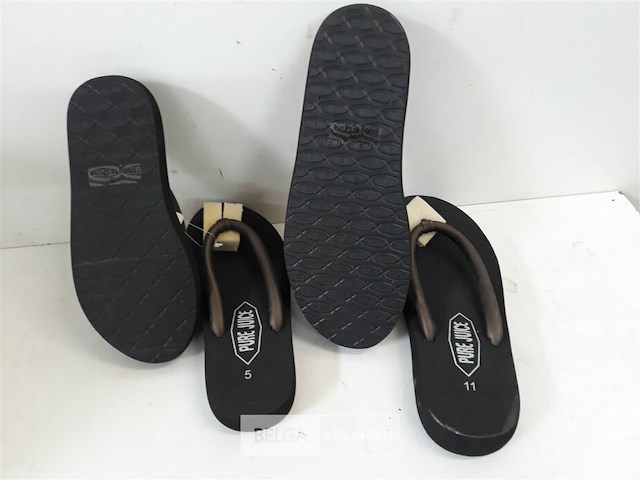 8 x teenslippers zwart mix maten - afbeelding 3 van  3