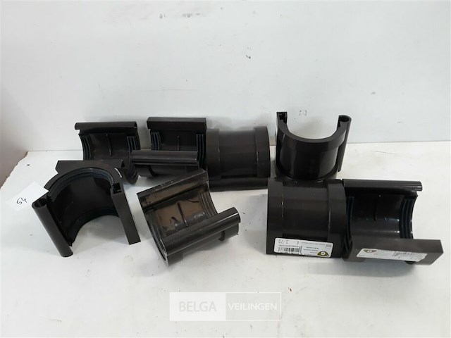 8 x verbindingstuk 80 mm bruin pvc regenafvoer - afbeelding 1 van  3
