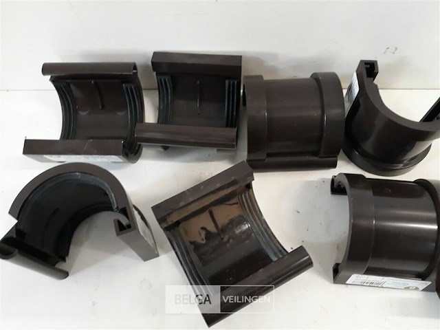 8 x verbindingstuk 80 mm bruin pvc regenafvoer - afbeelding 3 van  3