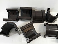 8 x verbindingstuk 80 mm bruin pvc regenafvoer - afbeelding 3 van  3