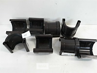 8 x verbindingstuk 80 mm bruin pvc regenafvoer - afbeelding 1 van  3