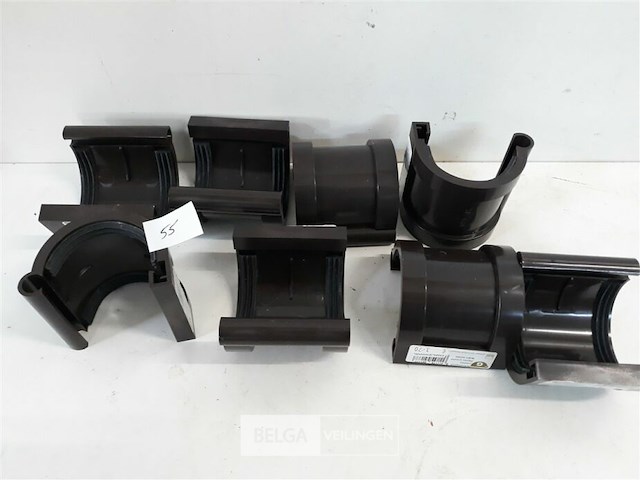 8 x verbindingstuk 80 mm bruin pvc regenafvoer - afbeelding 2 van  3