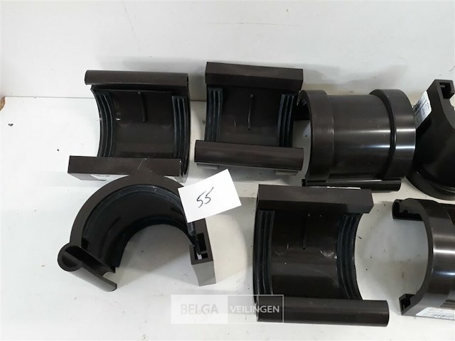 8 x verbindingstuk 80 mm bruin pvc regenafvoer - afbeelding 3 van  3