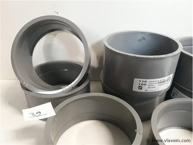 8 x verloop 110-100 pvc lijmverbinding - afbeelding 2 van  2