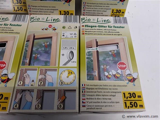 8 x vliegendraad 4x zwart 4x wit 1,3x1,5 m - afbeelding 2 van  2