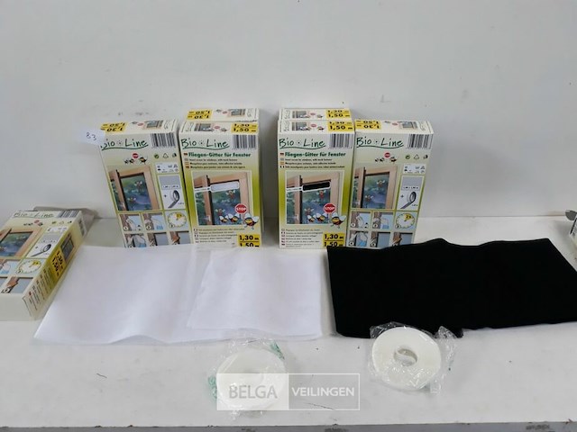 8 x vliegendraad 4x zwart 4x wit 1,3x1,5 m - afbeelding 2 van  3