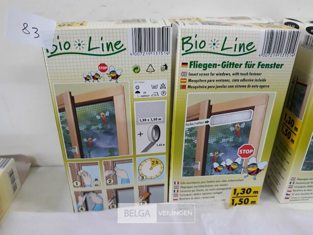 8 x vliegendraad 4x zwart 4x wit 1,3x1,5 m - afbeelding 3 van  3