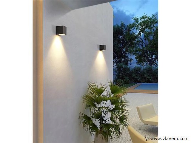 8 x wallight eco 1.0 buiten armatuur zwart - afbeelding 6 van  9