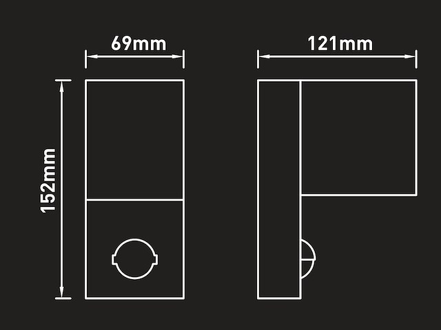 8 x wandlamp modern rechthoekig gu10 fitting zand zwart waterdicht met sensor - afbeelding 7 van  8