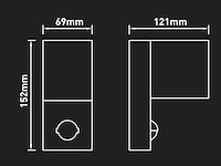 8 x wandlamp modern rechthoekig gu10 fitting zand zwart waterdicht met sensor - afbeelding 7 van  8