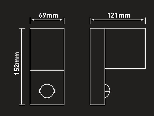 8 x wandlamp modern rechthoekig gu10 fitting zand zwart waterdicht met sensor - afbeelding 7 van  8