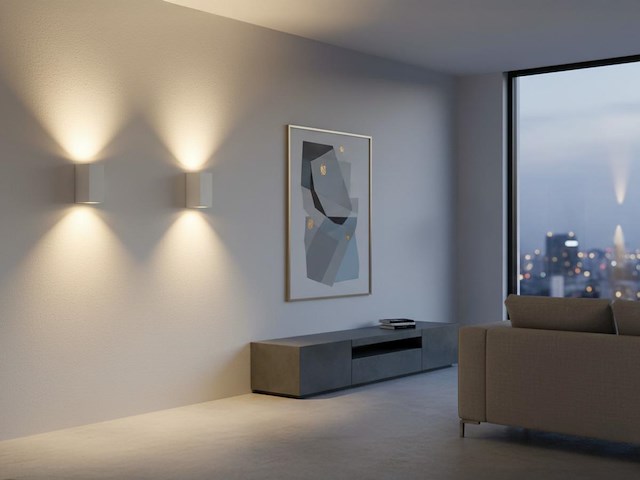 8 x wandlamp rechthoekig gu10 duo fitting wit waterdicht - afbeelding 4 van  9
