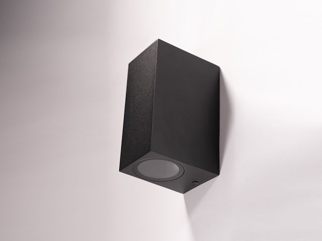 8 x wandlamp rechthoekig gu10 duo fitting zwart waterdicht - afbeelding 6 van  8