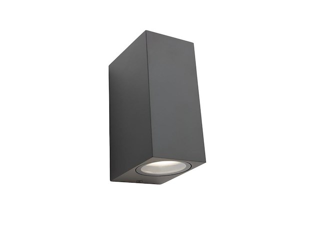 8 x wandlamp rechthoekig gu10 duo fitting zwart waterdicht - afbeelding 4 van  8