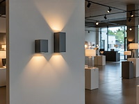 8 x wandlamp rechthoekig gu10 duo fitting zwart waterdicht - afbeelding 7 van  8