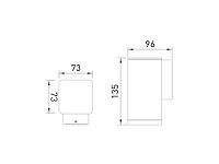 8 x wandlamp rechthoekig gu10 fitting zand zwart waterdicht - afbeelding 6 van  6