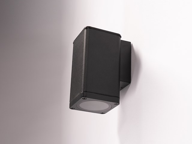 8 x wandlamp rechthoekig gu10 fitting zand zwart waterdicht - afbeelding 3 van  6