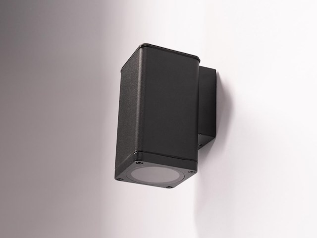 8 x wandlamp rechthoekig gu10 fitting zand zwart waterdicht - afbeelding 3 van  6