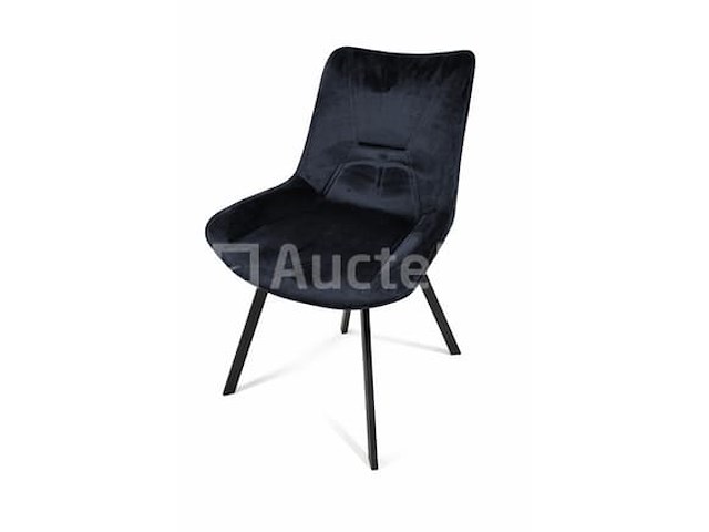 8 zwarte fluwelen stoelen - afbeelding 1 van  1