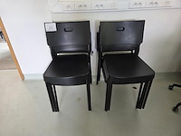 8 zwarte kunststof stoelen ikea