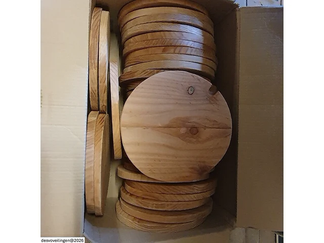 80 houten schijven 26,5cm - afbeelding 2 van  2