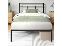 80 x 190 bed - duurzame metalen basis met hoofd - afbeelding 1 van  4