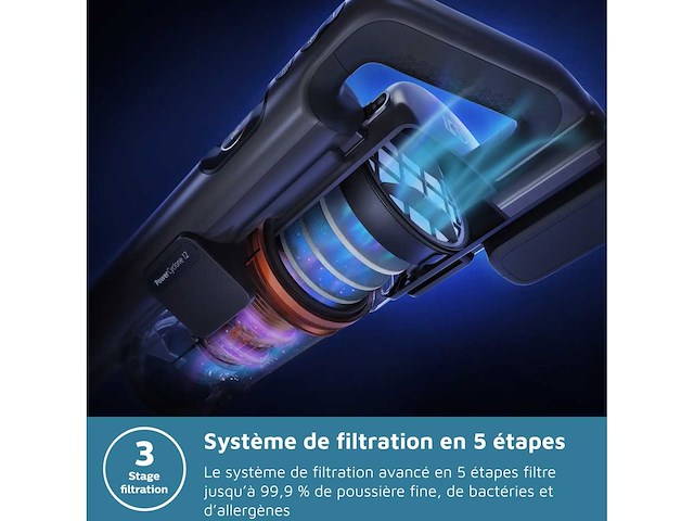 8000 serie philips draadloze stofzuiger - powercyclone 12 stick stofzuiger aqua black - afbeelding 2 van  5