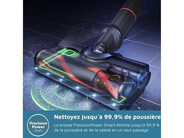 8000 serie philips draadloze stofzuiger - powercyclone 12 stick stofzuiger aqua black - afbeelding 4 van  5