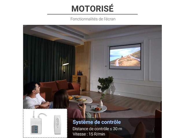 84 inch videoprojectiescherm, 4:3 4k hd gemotoriseerd en elektrisch projectiescherm - afbeelding 5 van  9