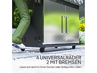8500 btu gasgrill met karretje, 6 branders roestvrij staal - afbeelding 8 van  9