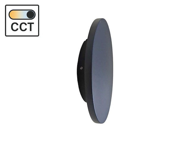 8.5w led wandlamp rond 3in 1 kleur cct zand zwart(2x) - afbeelding 2 van  8