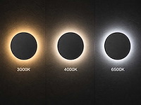 8.5w led wandlamp rond 3in 1 kleur cct zand zwart(8x) - afbeelding 5 van  8