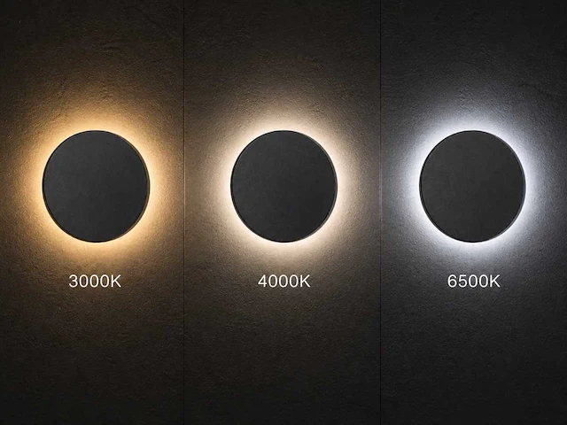 8.5w led wandlamp rond design 3in1 kleur cct zand zwart(4x) - afbeelding 8 van  8