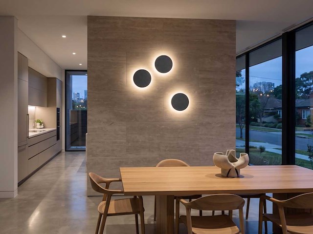 8.5w led wandlamp rond design zand zwart warm wit(4x) - afbeelding 4 van  8