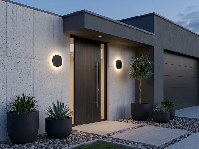 8.5w led wandlamp rond design zand zwart warm wit(4x) - afbeelding 6 van  8