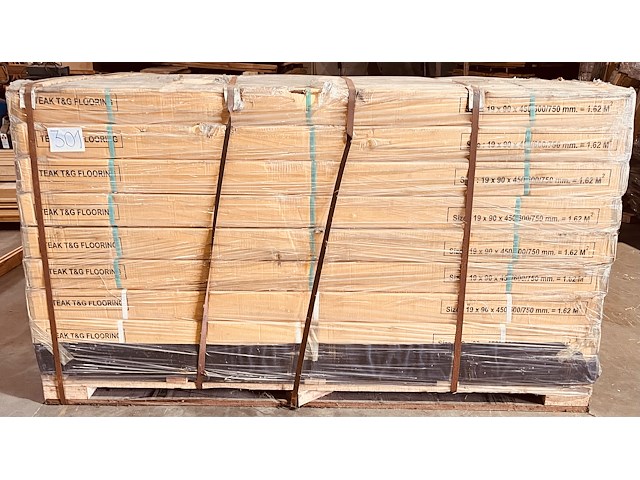 87,48m² teak parket 4 zijden tand en groef lengte 450/600/750mm - afbeelding 3 van  5