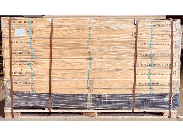 87,48m² teak parket 4 zijden tand en groef lengte 450/600/750mm - afbeelding 2 van  5
