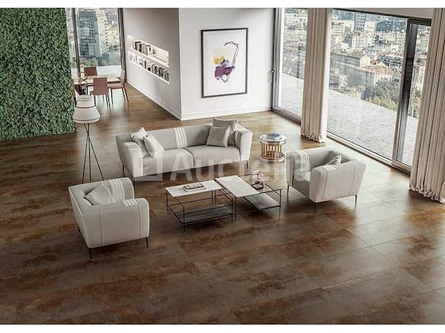 8m² crossover roest 90x90 gerectificeerd, corten-effect, vloer en muur, nieuw ingepakt - afbeelding 1 van  1