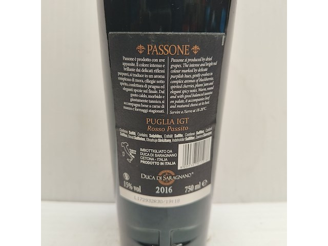 8x 75cl passone duca di saragnano - afbeelding 2 van  2