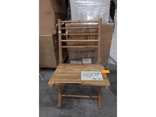 8x bamboe inklapstoel j-line - afbeelding 1 van  4