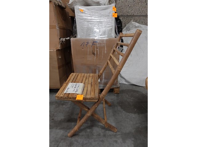 8x bamboe inklapstoel j-line - afbeelding 2 van  4