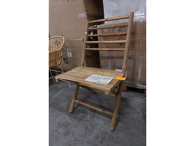 8x bamboe inklapstoel j-line - afbeelding 3 van  4