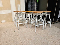 8x barstoel wit/hout - afbeelding 2 van  3