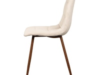 8x design eetkamerstoel creme velvet walnoot poten - afbeelding 3 van  4
