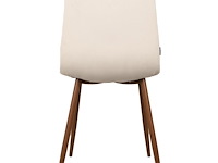 8x design eetkamerstoel creme velvet walnoot poten - afbeelding 4 van  4