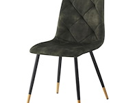 8x design eetkamerstoel groen velvet
